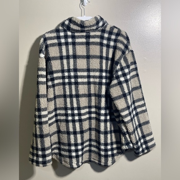Koolaburra by Ugg Brushed Back Sherpa Pullover Portobello Plaid Size 1X - Picture 4 of 6